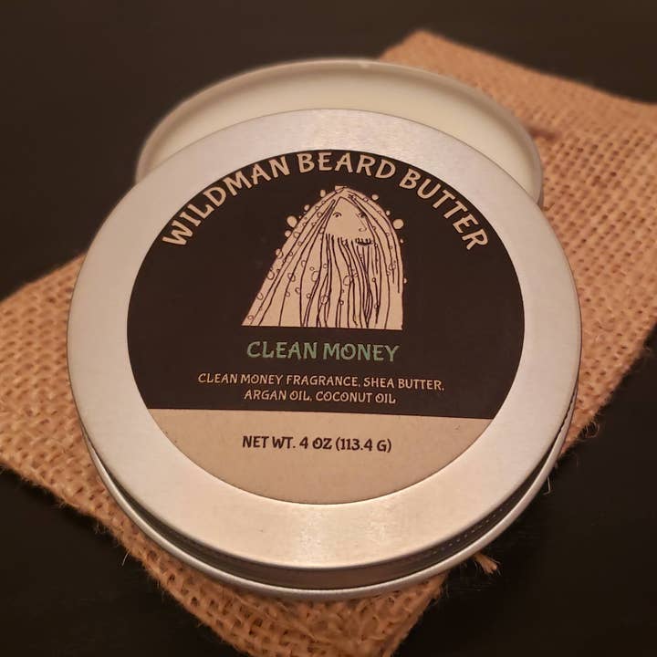 Clean Money All Natural Beard Balm for wholesale by Wildman Soap