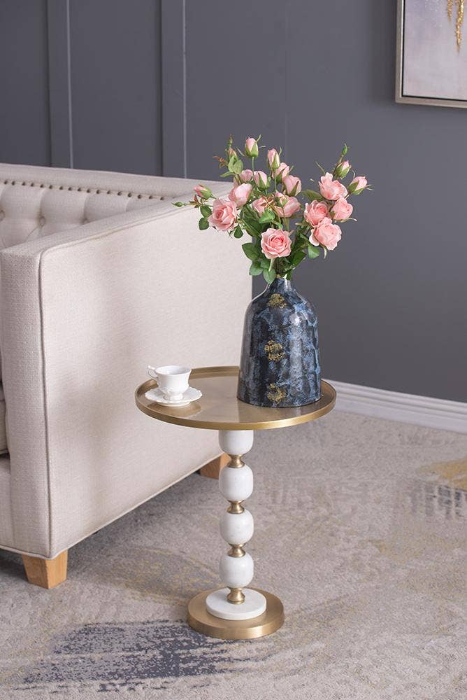 A&B Home Group Inc. - Wholesale Side Table - D16x20" Round Side Table w/ Marble Stand & Pedestal Base7