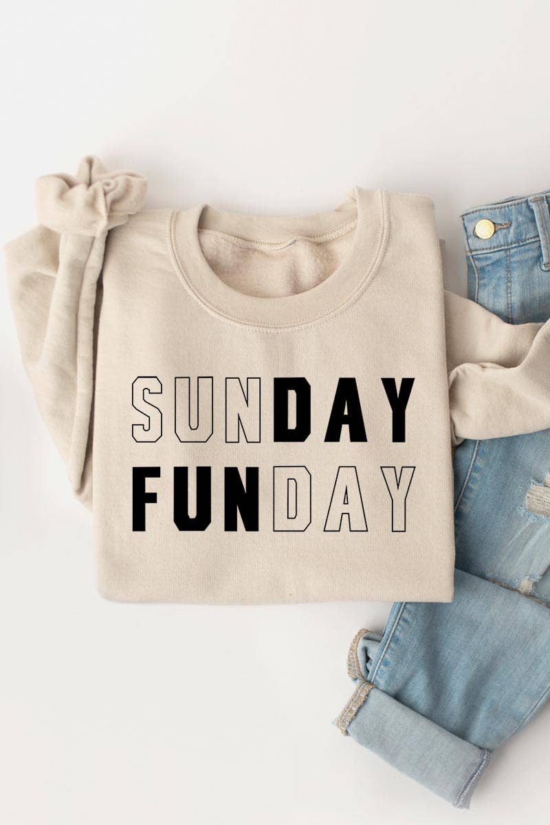 COLORBEAR - Vente Sweat-shirt à imprimés – femme - Chandails en molleton à motif graphique Sunday Funday7