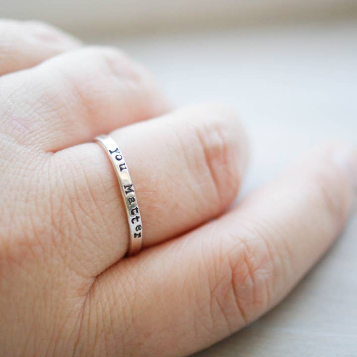 Sterling sølv ringe til kvinder | You Matter | Inspirerende smykker for engroshandel hos Simpli Stamped
