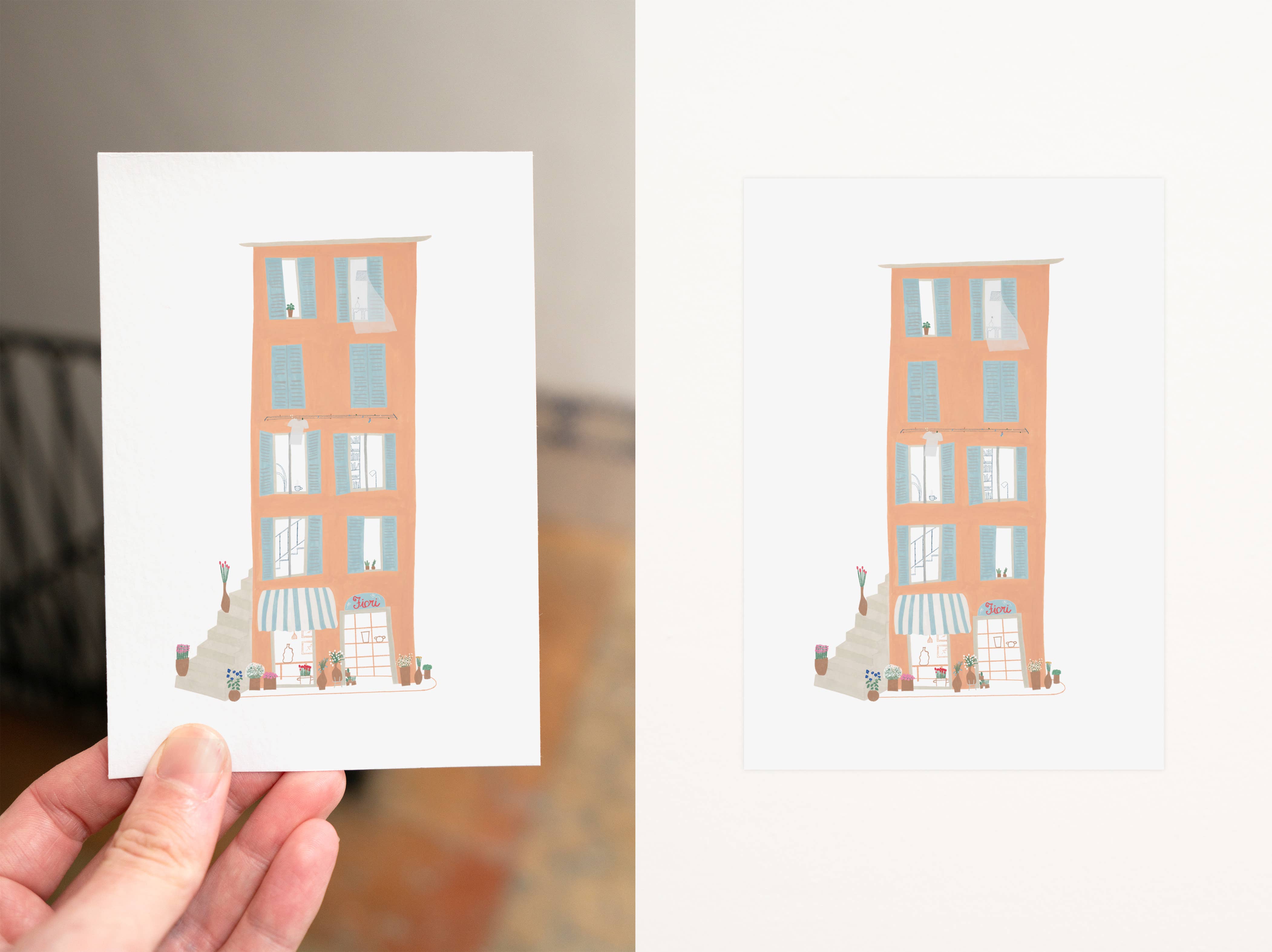 Raccontin - Wholesale Art Print - HOUSES - PORTOFINO FIORI - FLOWER SHOP3