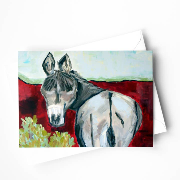 Carte de vœux âne pour la vente par Kaley Alie Art