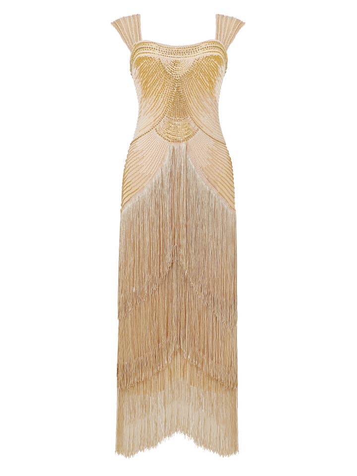 BABEYOND - Wholesale Gown - Women's - Graceful Gradient Bead Fringe Evening Gown6