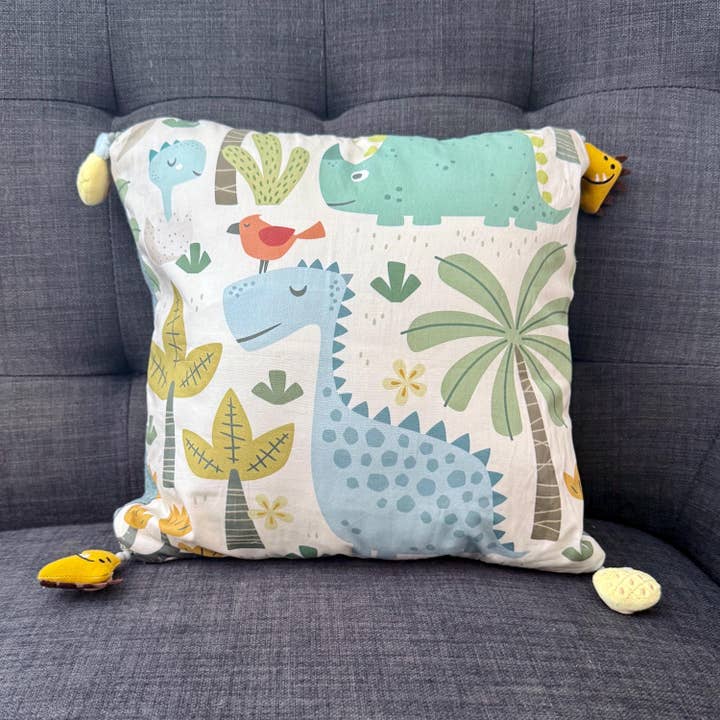 Dinosaur Nursery Cushion: Soft Plush Pillow for wholesale by La Escaramuza