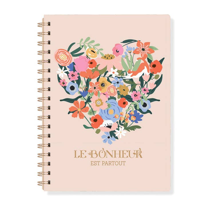 A5 spiral notesbog - Lykke er overalt for engroshandel hos Hirondelle & Cie