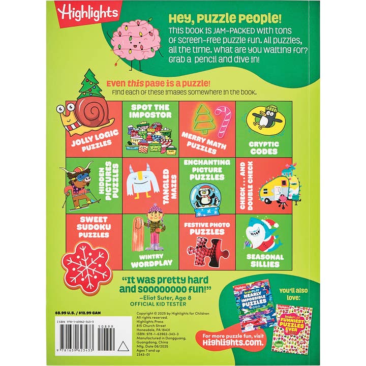 Highlights for Children - Wholesale Coloring & Activity Book - Kids & Baby - brainPLAY Super Hard Christmas Puzzles1