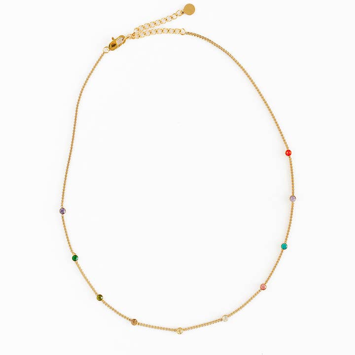 Rainbow Gem Necklace for wholesale by Pip Pop Post