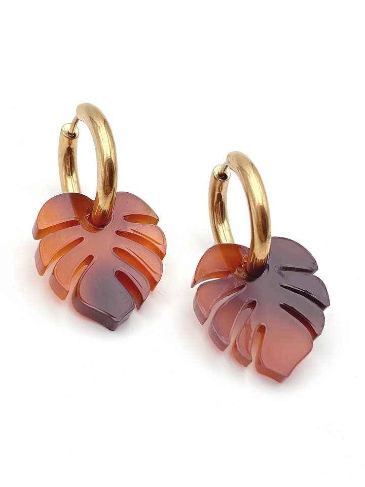 Monstera Hoop Earrings for wholesale by Studio Annette