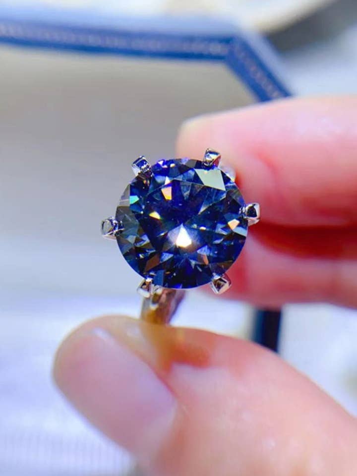 Anel Prata de Lei Moissanite Moissanite por atacado de Fashion Quality Boutik