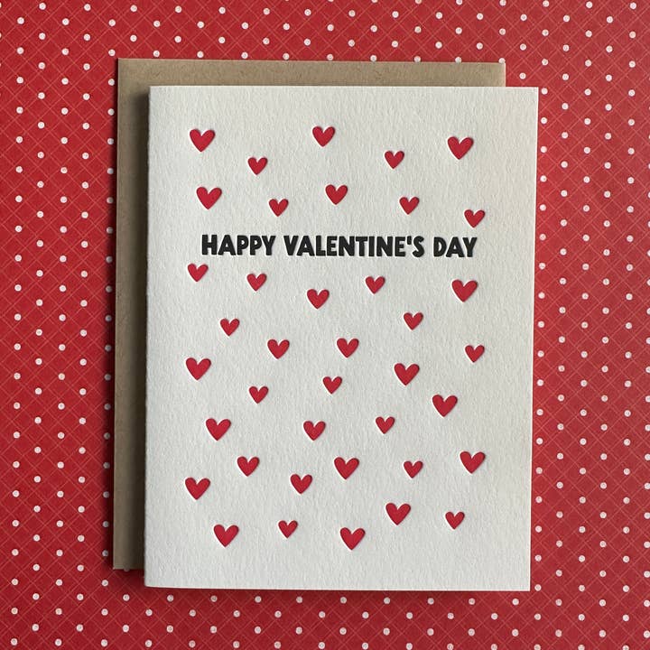 Valentine's Day Hearts - letterpress cards for wholesale by Lucky Bee Press