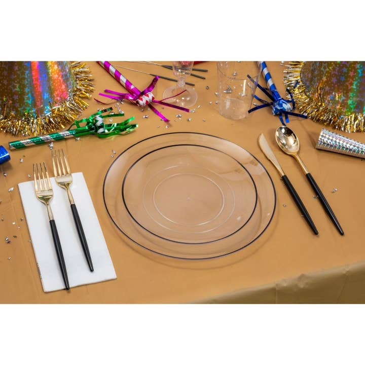 Crown Display - Wholesale Champagne Flute - Exquisite 5 oz. Gold Sparkle Plastic Flute Glasses - 12 ct.1