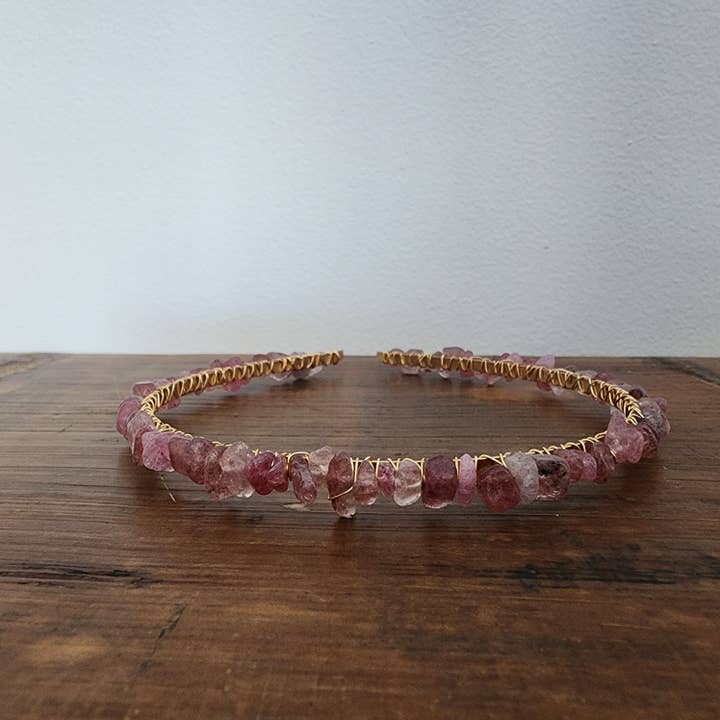 Strawberry Quartz Chip Headband for wholesale by The Queen of Quartz