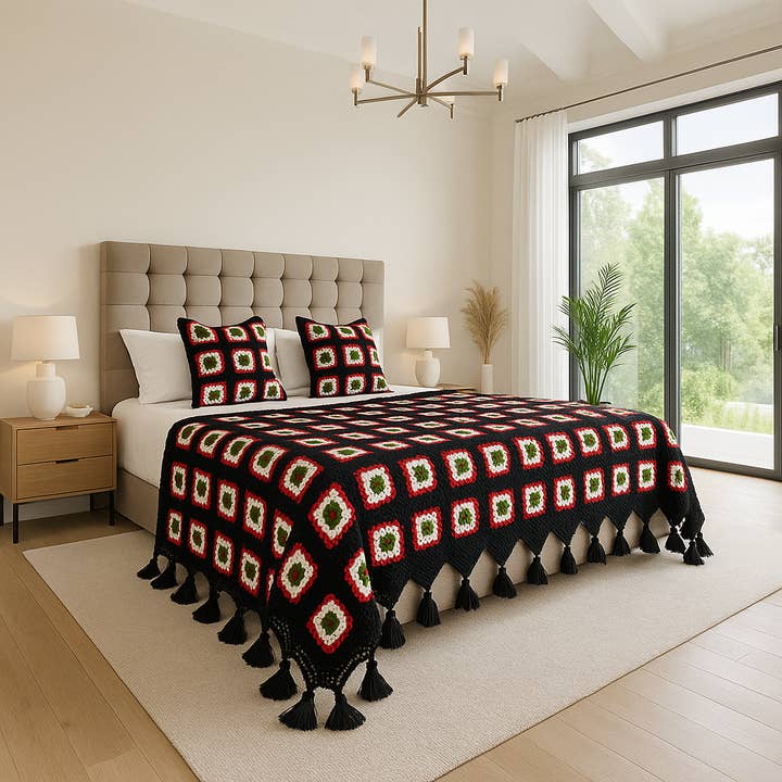 Atlas Rose Crochet Bedspread – Handcrafted Wool for wholesale by ZESS HOME