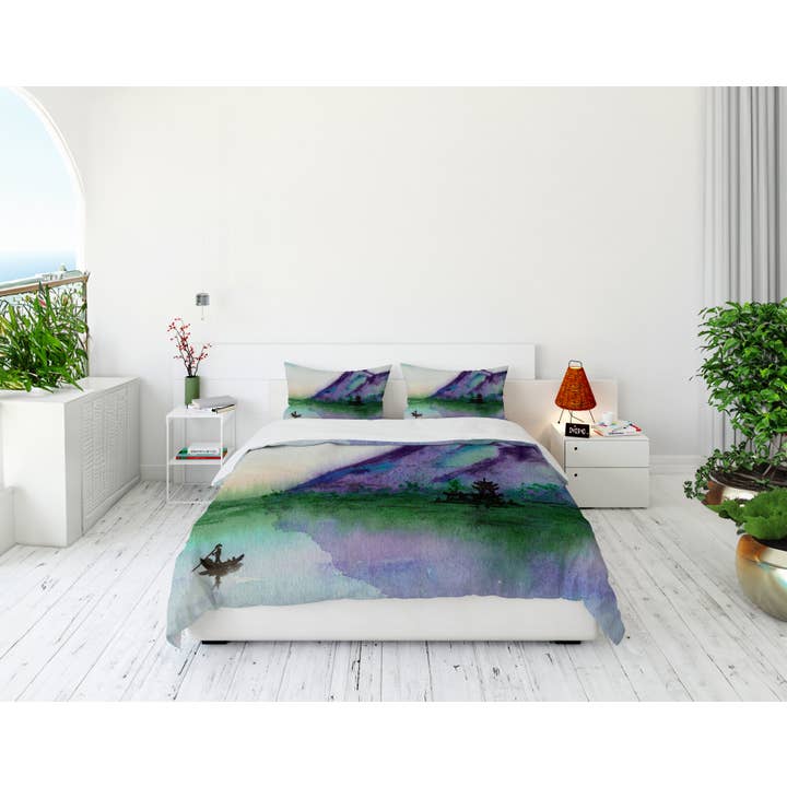 Fishing at Dawn Duvet Cover or Comforter for wholesale by Brazen Design Studio