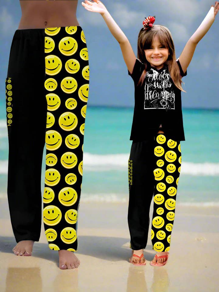 Pantaloni Asciugamano - Faccia Sorridente - DISPONIBILE Spedizione Veloce - Spiaggia, Nuoto, Abbigliamento da Resort, Ragazzi, Ragazze, Adulti per la vendita all'ingrosso da parte di Paradise Towelwear