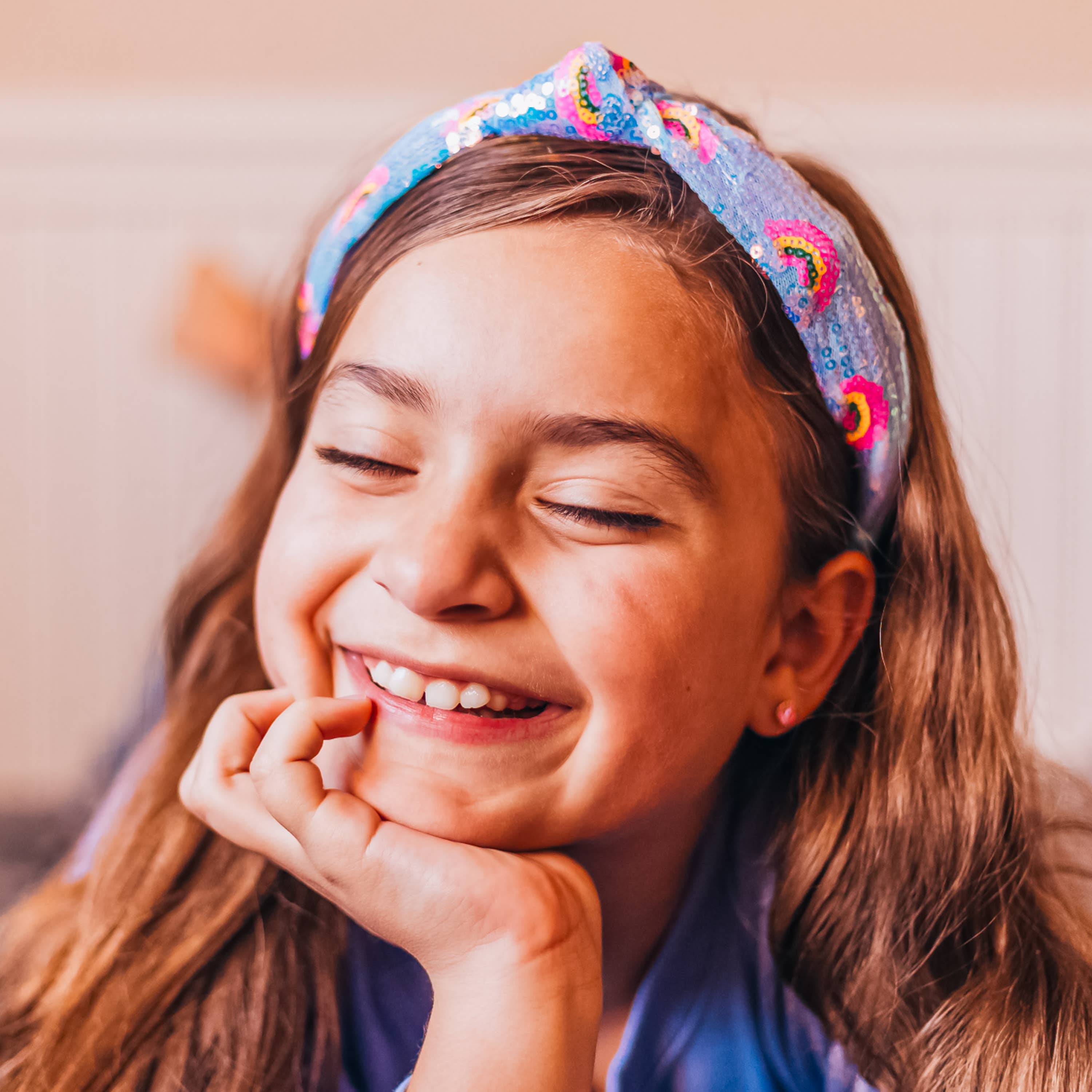 Frog Sac - Wholesale Fashion Headband - Kids - Kids Sequin Knot Headband - Rainbow25