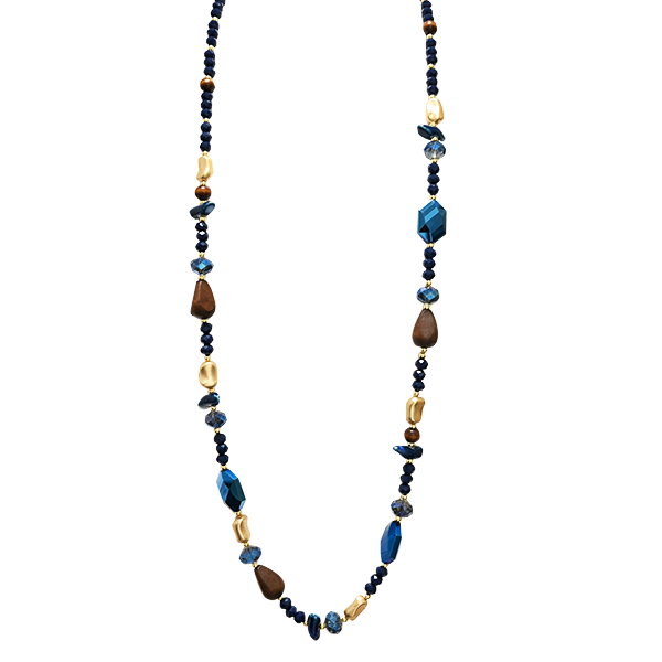 AMORINO SRL - Wholesale Beaded/Pearl Necklace - LONG NECKLACE WITH CRYSTALS AND STONES - HZM24144A2795