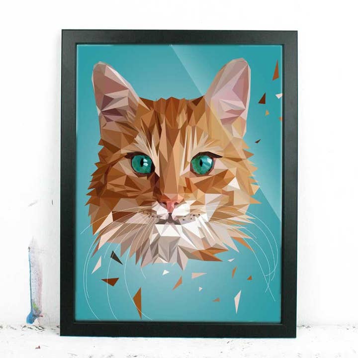 "Kat rood/Cat red" 21x30 cm, Portret voor wholesale door Printe
