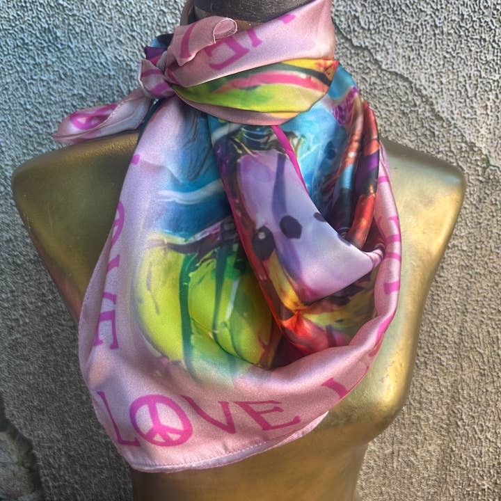 A Rare Bird Shop - Wholesale Scarf - Women's - Peace, Love, and Hearts Wild Rag