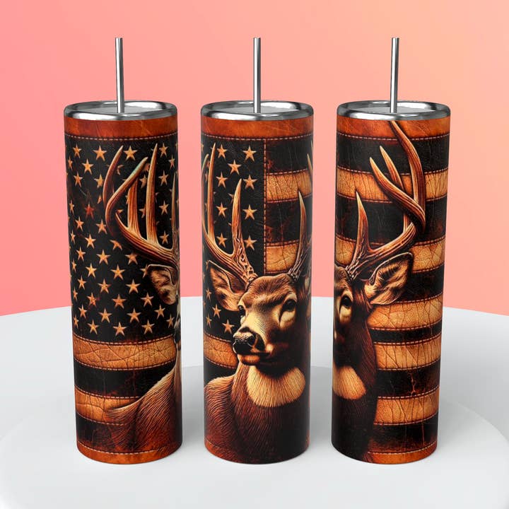 Deer Flag tumbler for wholesale by C&P Designs