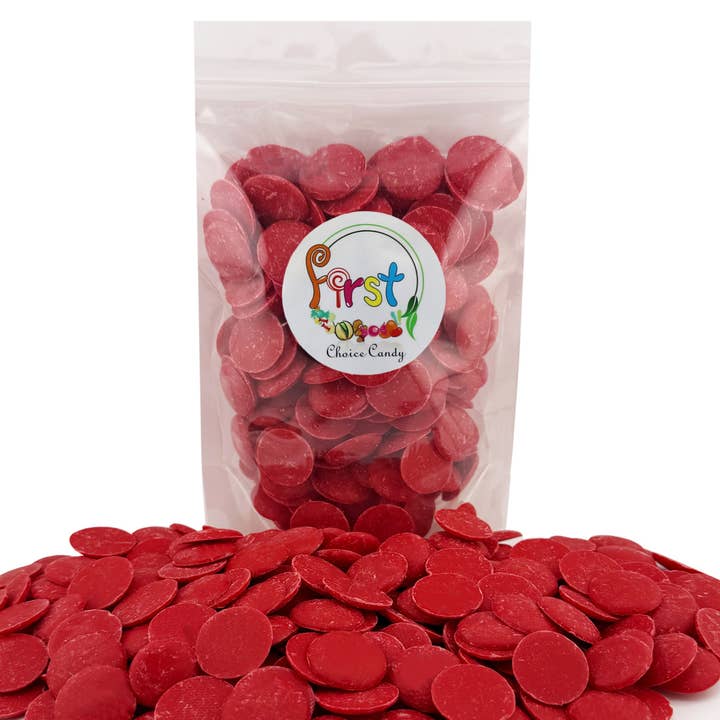 First Choice Candy - Wholesale Chocolate - RED COLOR CHOCOLATE MELTING WAFERS2