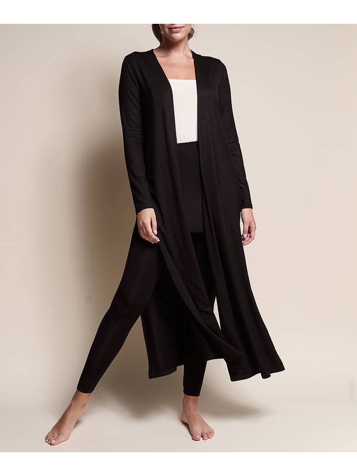 Studio Ko Clothing - Wholesale Cardigan - Women's - BAMBOO MAXI LONG CARDIGAN