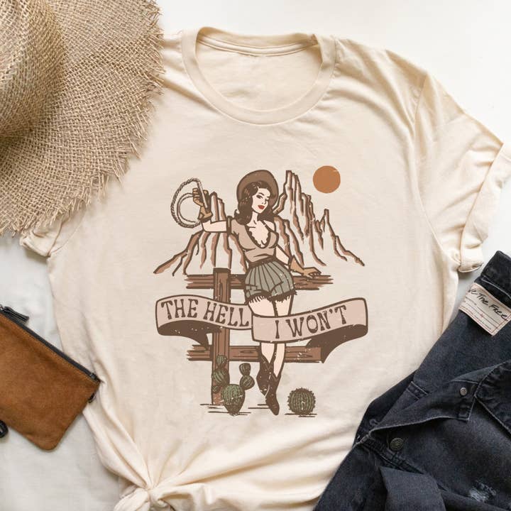 Natural The Hell I won't Tee for wholesale on Faire0