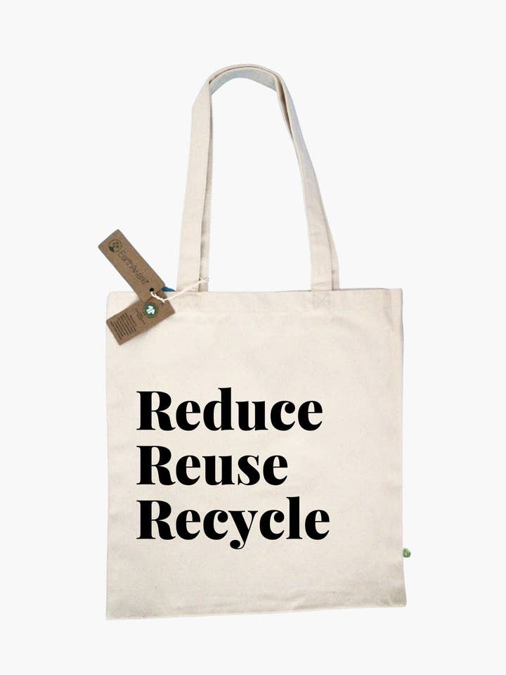 Fairtrade Cotton Classic Tote Bag - Reduce, Reuse, Recycle for wholesale by Natch