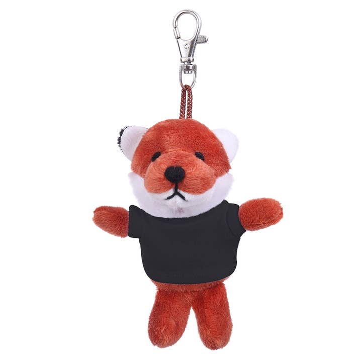 4" sleutelhanger - vos met/zonder aangepast shirt voor wholesale door Plushland