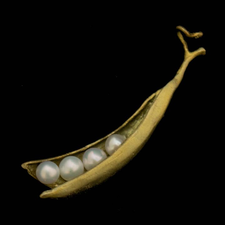 Pea Pod 4 Pearl Brooch for wholesale by Michael Michaud