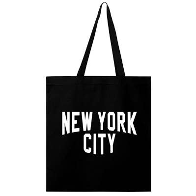 New York Ikonisk Font Svart Tygväska för wholesale av Happy Place by Lola Star