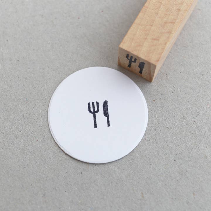 Meissa print - Wholesale Rubber/decorative stamp - Mini Rubber Stamp | Cutlery