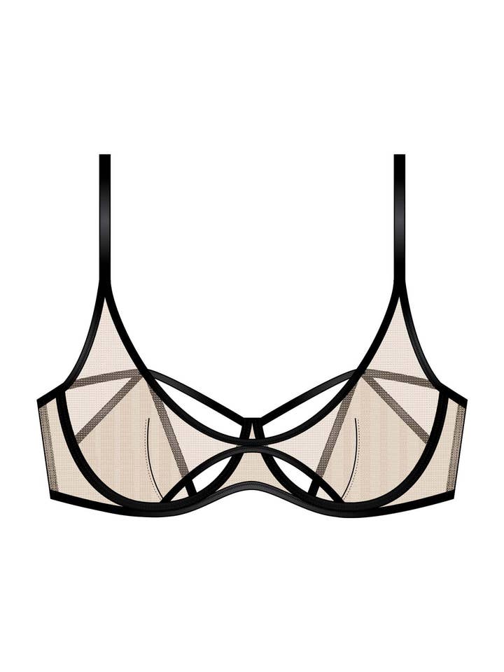 Reggiseno a fascia - Donna in tulle trasparente per la vendita all'ingrosso da parte di scandale éco-lingerie