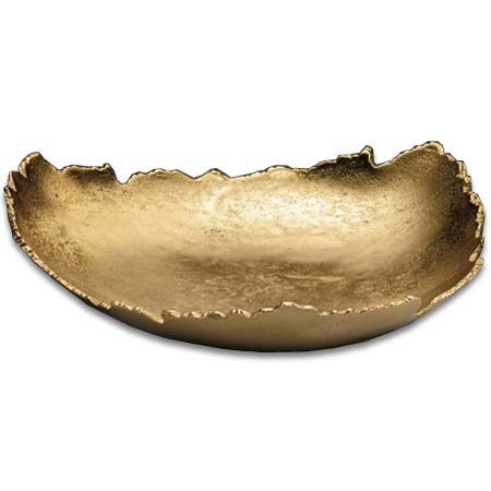 India Handicrafts Inc - Wholesale Decorative Plate/Dish/Bowl - Golden Torn Texture 3-Point Bowl2