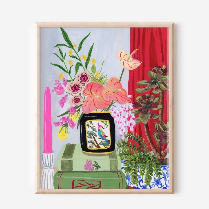 "Bird Vase" Art Print for wholesale by Sarah Gesek Studio