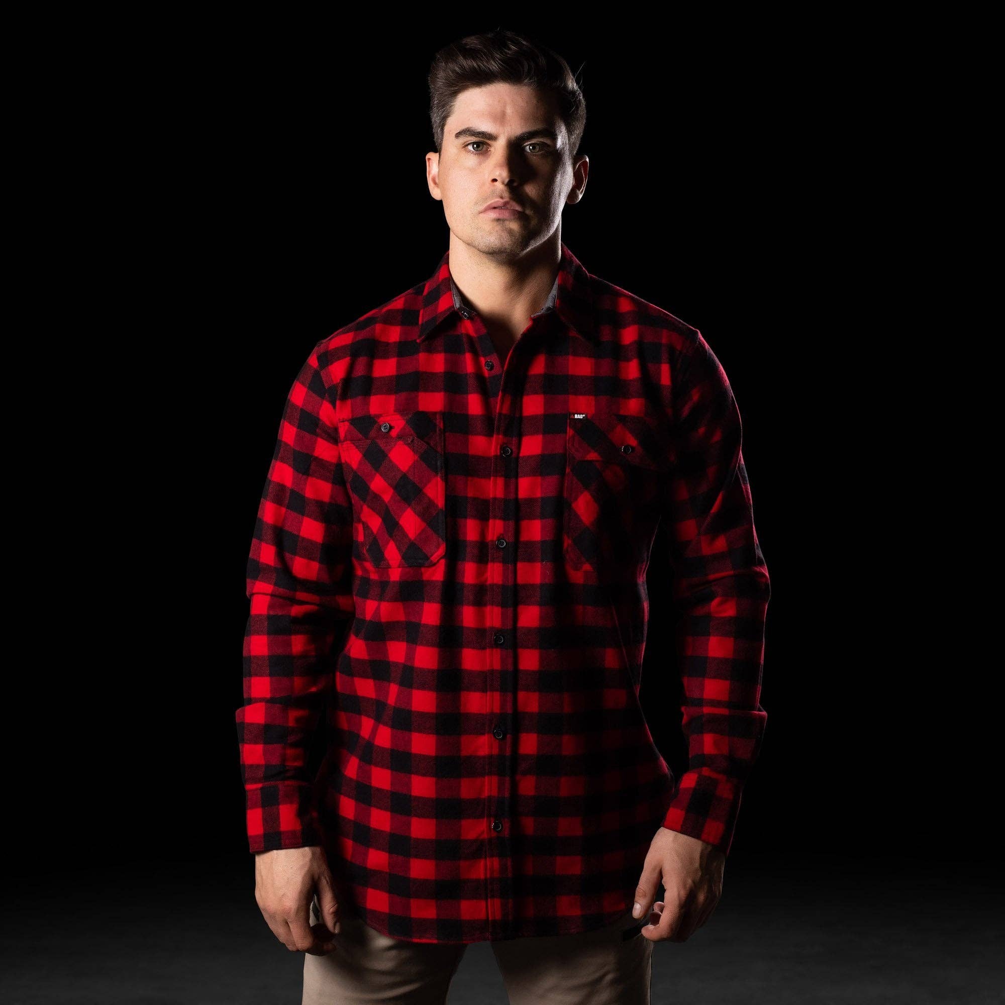 BAD WORKWEAR - Wholesale Button Down Shirt - Men's - BAD® FLANNELETTE CHECK L/S SHIRT1