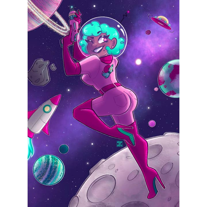Arte Impressa de Pin-up de Babe Espacial por atacado de Nicole Alt Delete