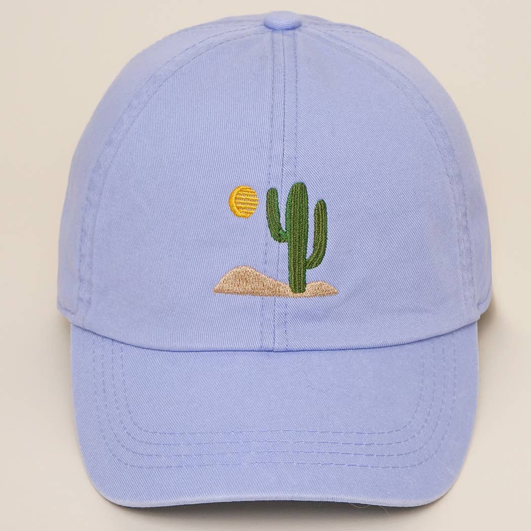 Fashion City - Wholesale Baseball Cap - Women's - Cactus Embroidered Cotton Baseball Dad Cap14