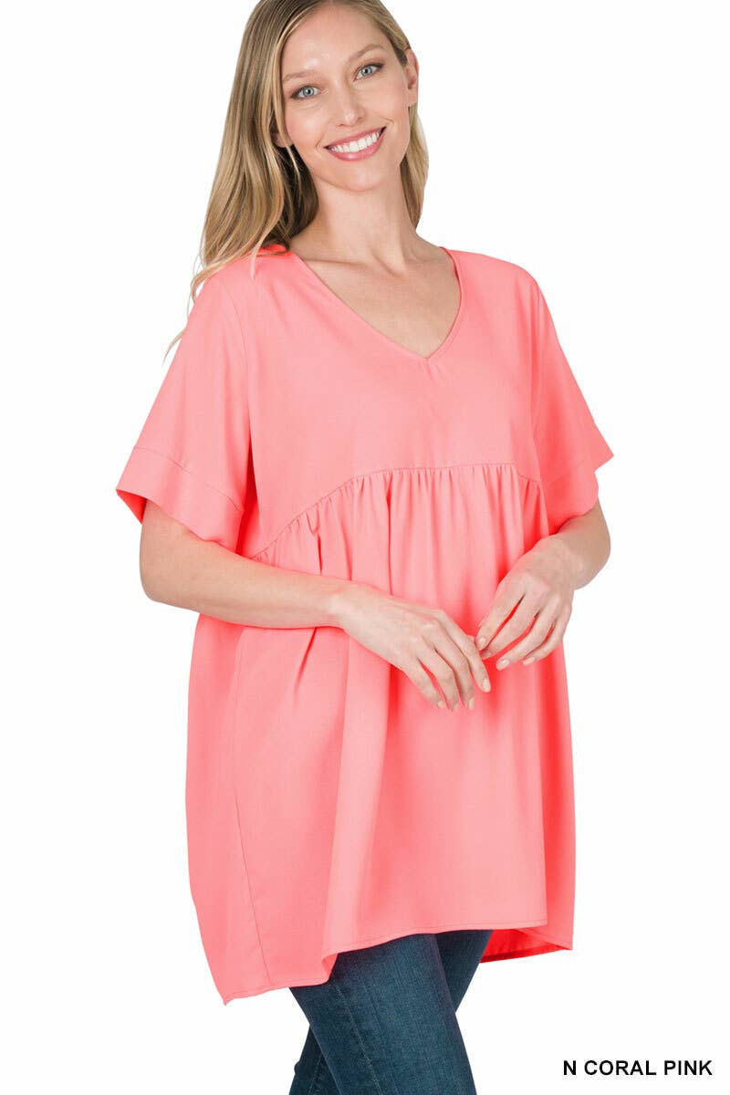 ASHMOCHA  `.42POPS EMPIRE WAIST SHIRRING TUNIC for wholesale on Faire17