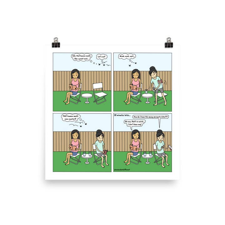 Mosquitoes | Cute Lesbian Relationship | Pride Gifts | LGBTQ Comic Print for wholesale by Sesame But Different