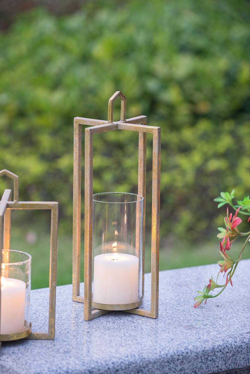 A&B Home Group Inc. - Wholesale Lantern - S/3 Open Face Gold Candleholder Lanterns - Gold3