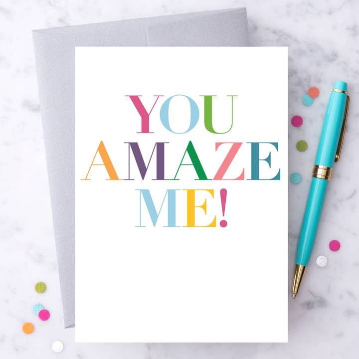 Design With Heart - Wholesale Love Card - EN18 - "You Amaze Me" Greeting Card