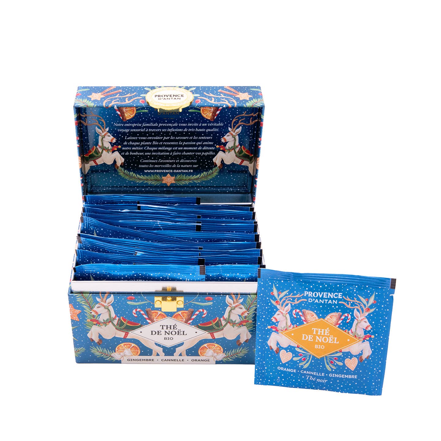 PROVENCE D'ANTAN - Vente Thés santé/détox - Coffre Thé de Noël Gingembre & Cannelle Bio* 20 sachets2