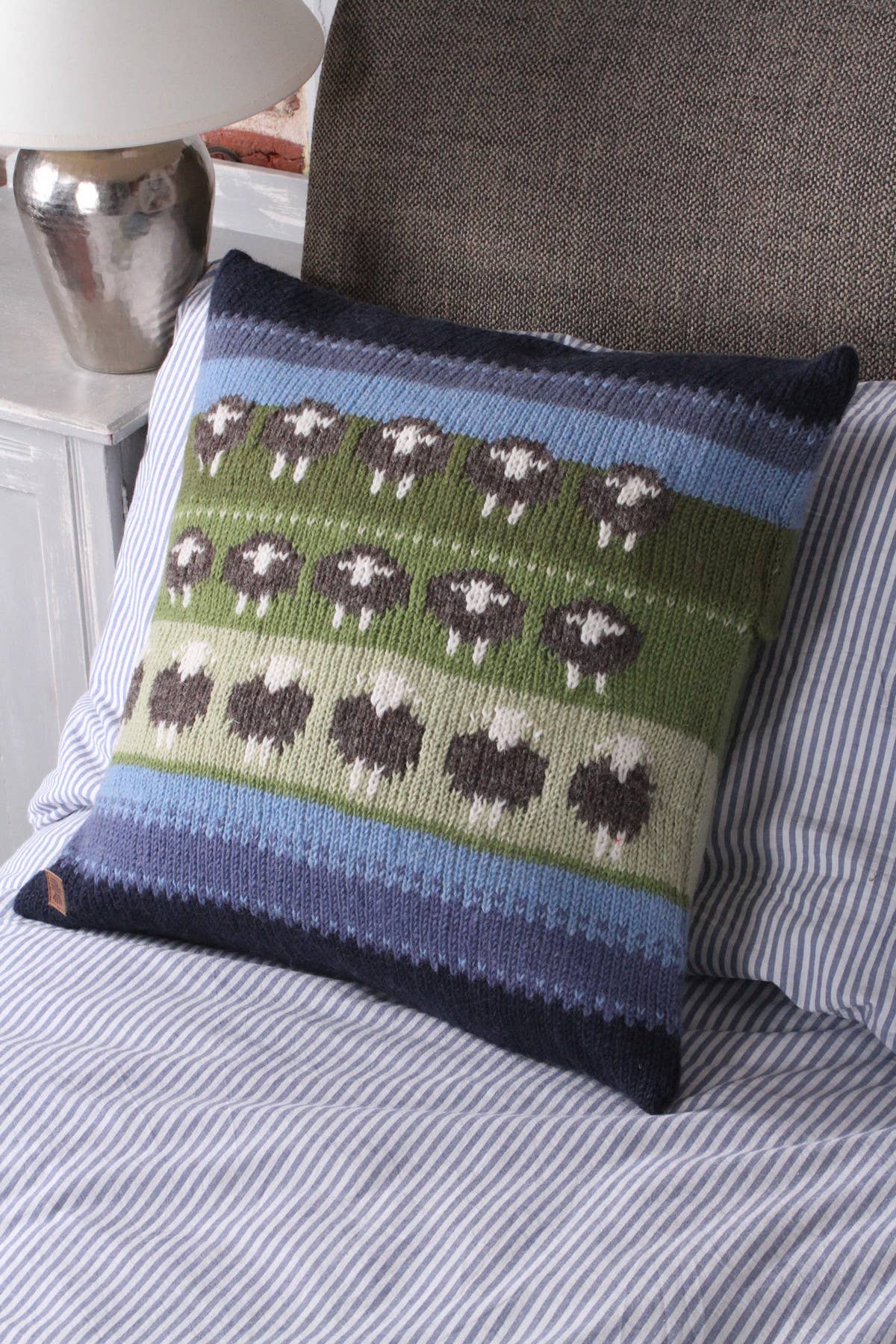 One Colour Herdwick Sheep - Knitted Wool Brown Sheep Cushion Cover for wholesale on Faire2
