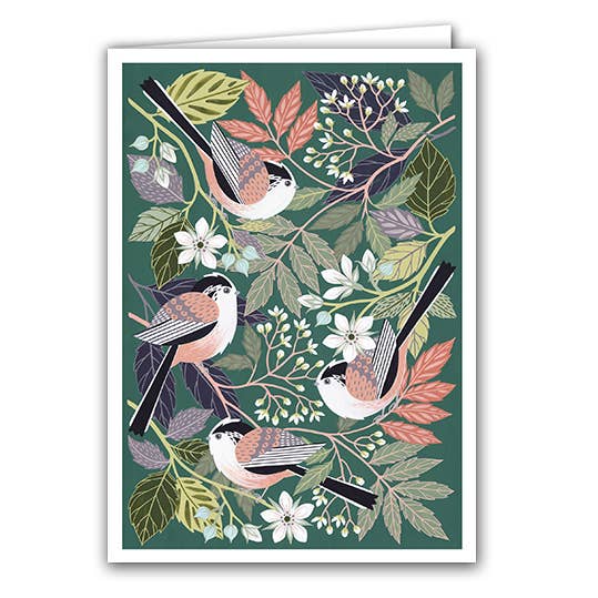 Blank Greeting Card 'Long-Tailed Tits" for wholesale by Silver Birch Cards