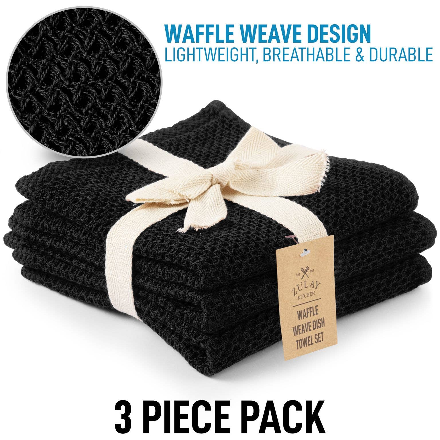Zulay Kitchen - Vendita all'ingrosso Strofinaccio da cucina - Asciugamano da cucina Waffle Weave, 33 x 28 cm (confezione da 3)11
