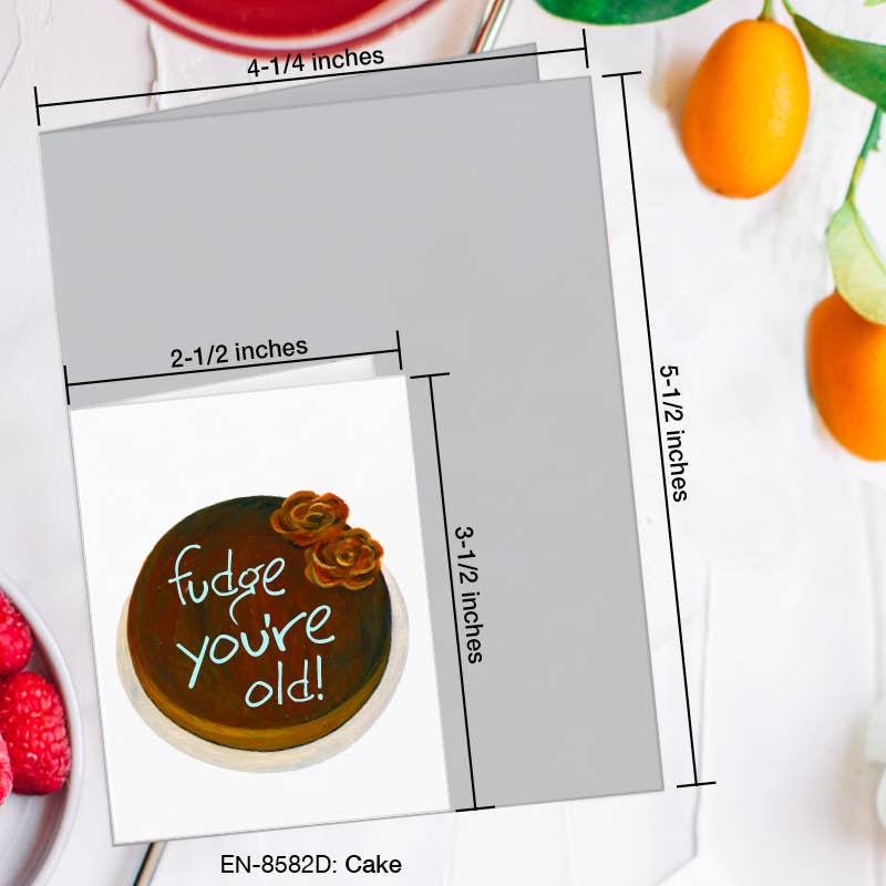 Printed Canvas - Wholesale Verjaardagskaartje - Taart, Wenskaart (#8582D)1