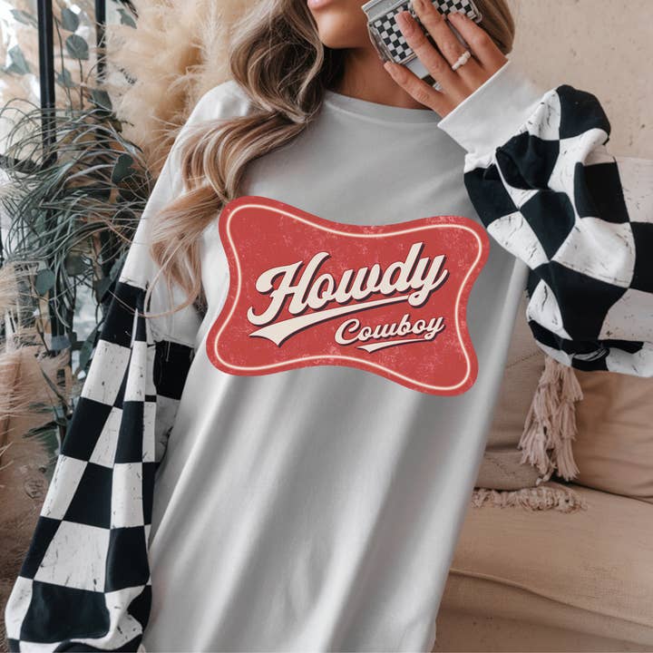 HOWDY COWBOY WESTERN DTF TRANSFER for wholesale by Remi Lee Transfers