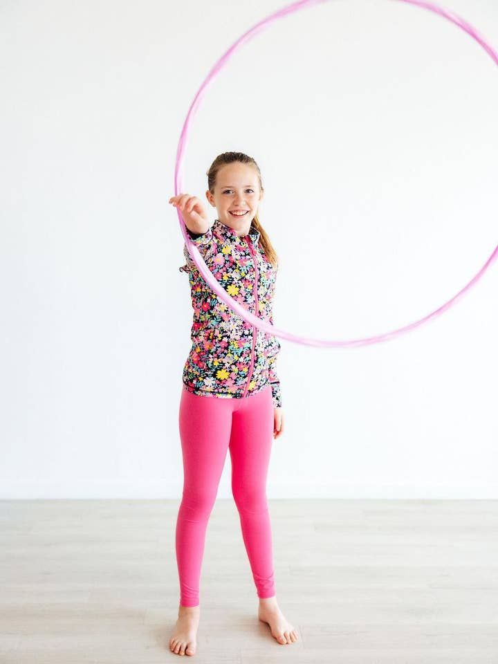 Mila & Rose - Wholesale Athletic Jacket - Kids - Flexible Floral Full-Zip Ruffle Active Jacket1