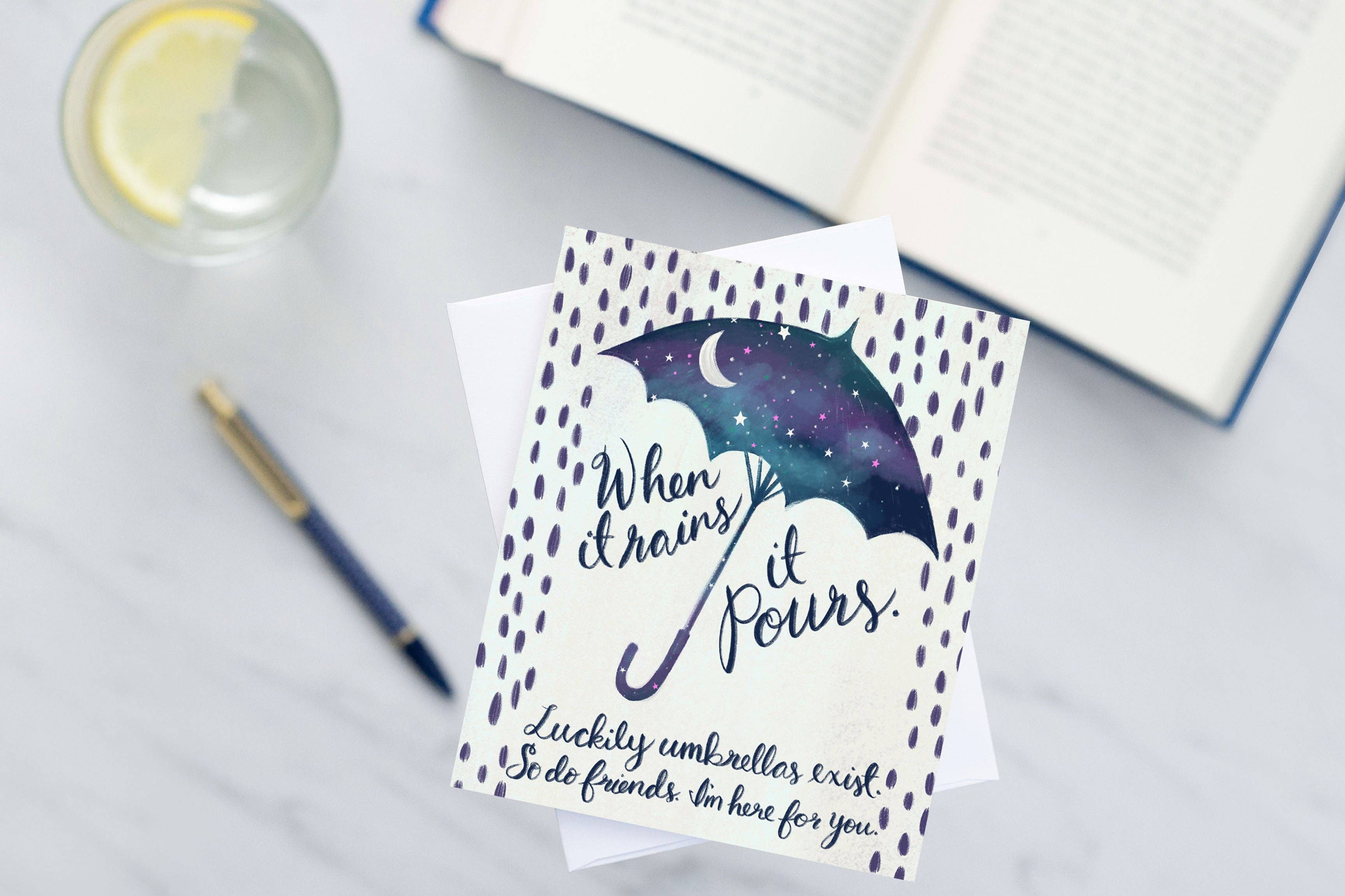 M. Kind Papersmith - Wholesale Friendship Card - Umbrella Friends (Sale)2